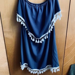 Strapless BB Dakota fringe tassel top